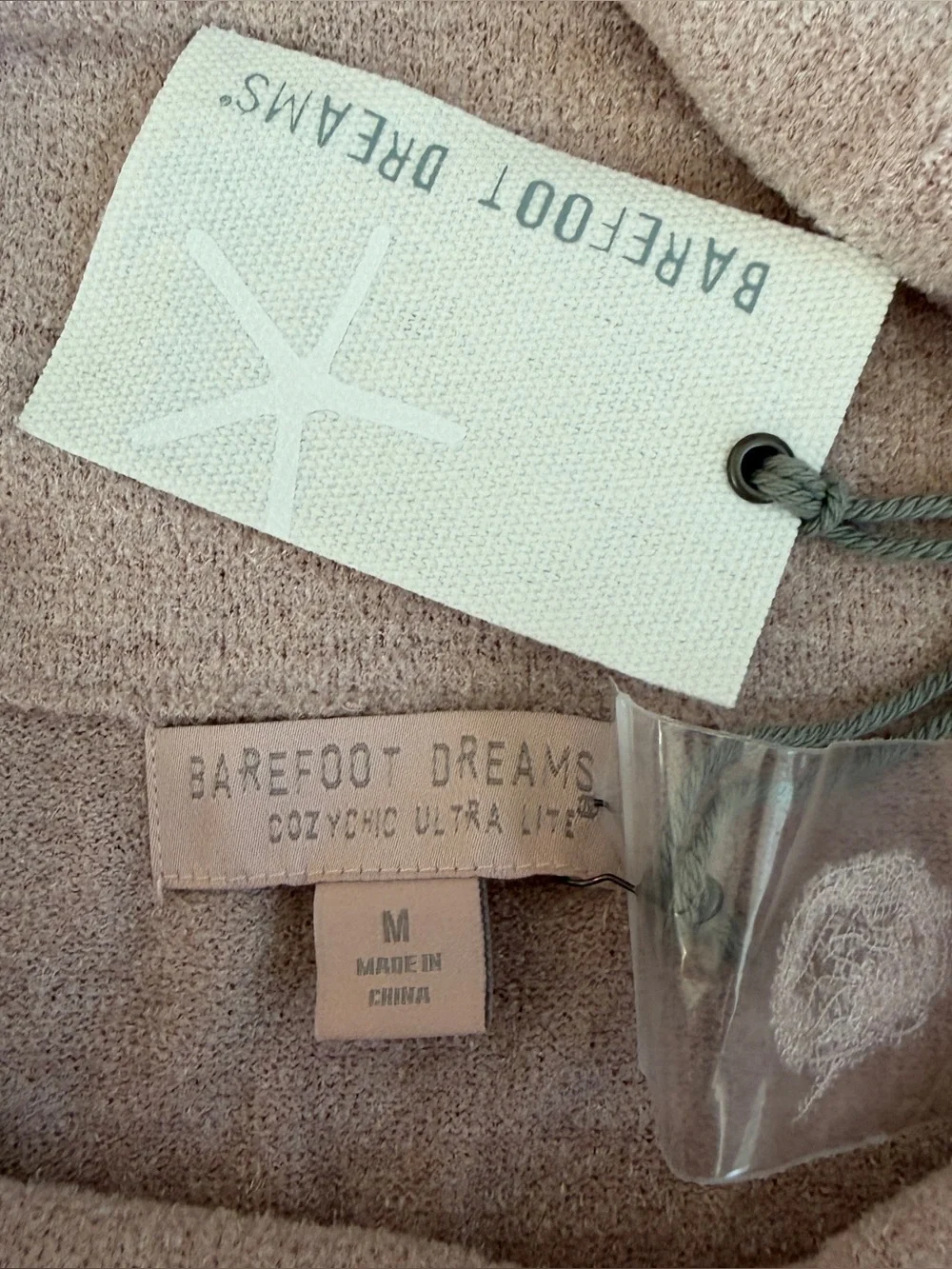 NWT Barefoot Dreams CozyChic Ultra Lite Coastal Cowl Neck Tunic Rosebud Medium